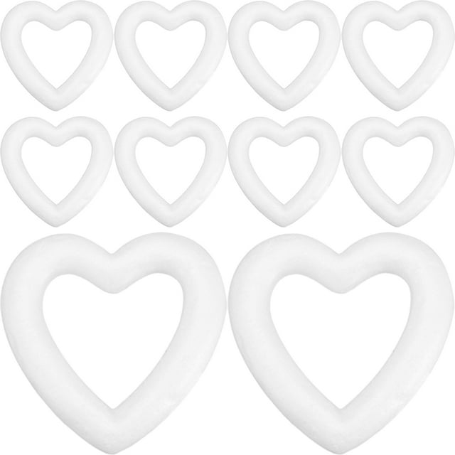 10Pcs Foam Wreath Form Heart Shaped Foam Wreath Heart Wreath Foam