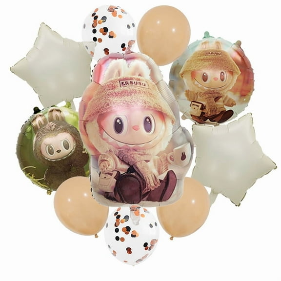 10Pcs Foil Balloons+10Pcs Latex Balloon Party Cartoon Balloons for Birthday Party Decorations