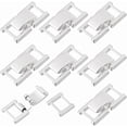 thumbnail image 1 of 10Pcs Fold Over Jewelry Clasp 925 Sterling Silver Plated Necklace Extension Clasps Brass Bracelet Extenders Small Fastener Extension Clasps for DIY Craft Jewelry Making, 1 of 8