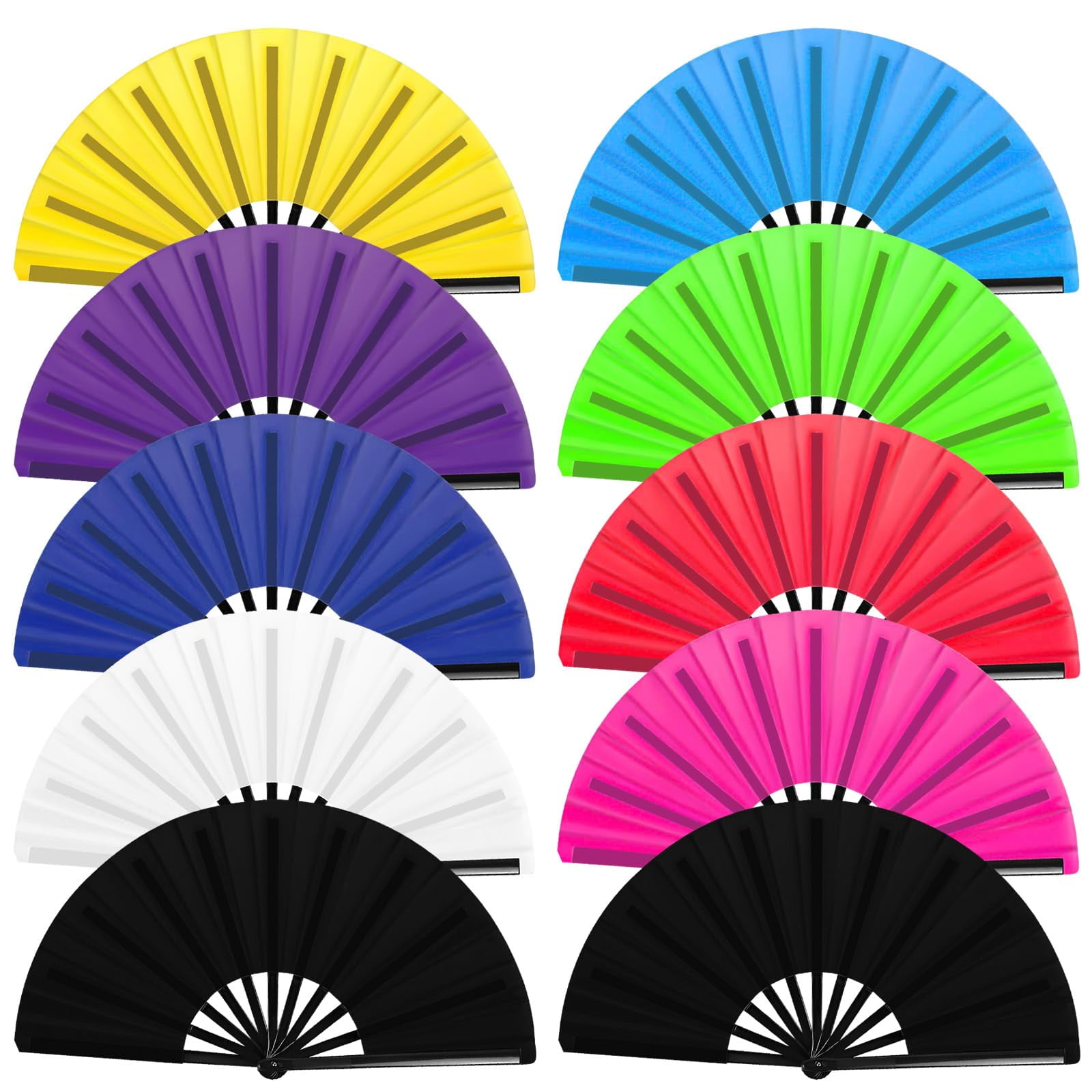5-Pack Line Dancing Fans - Popping Clacking Hand Fans For Performances, Weddings, And Dance Groups (Mixed Colors)