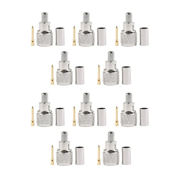 10Pcs For Motorola Radio Antenna Adapter 50 ohm Brass Mini-UHF Male Crimps Connector For RG-58/U Cable Radio Antenna