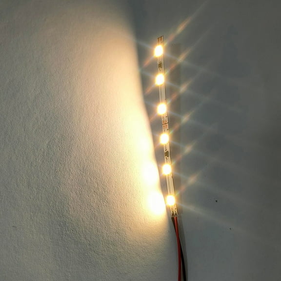 10Pcs For Pre Wired White Strip 6 Led For Smd Led Light Flexible 12V ~ 18V Warm Light Smile Home