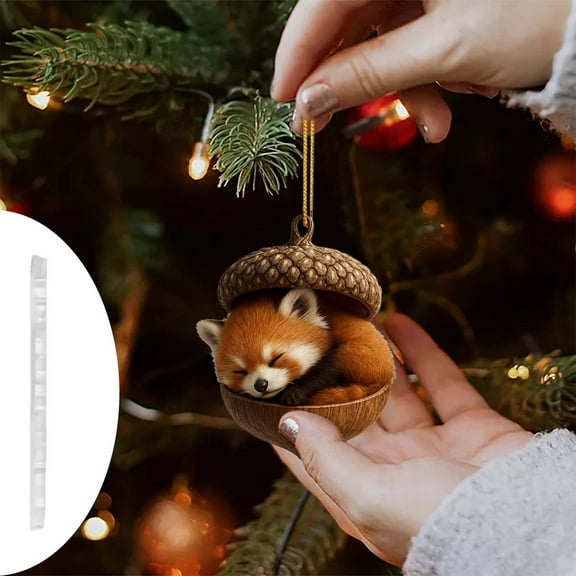 10Pcs Forest Animal Ornaments under $5! Xqxayjr Forest Animal Christmas Ornaments,Acorn Shaped Holiday Tree Decor,Handcrafted Woodland Creature Ornaments,Nature Themed Xmas Decorations