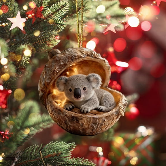 10Pcs Forest Animals Christmas Tree Ornaments, Vacemry Christmas Tree Ornaments, 10cm Forest Animals Pendants in Acrylic, Realistic Artificial Wildlife Decor for Holiday Xmas Tree Home Office Mantel