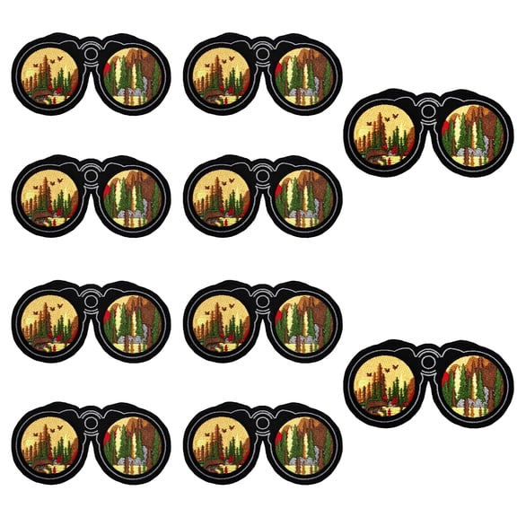 10Pcs Forest Mountain View Embroidered Patch with Hook and Loop Backing, Outdoor Hiking Nature Adventure Applique Badge for Vests, Jackets, Backpacks, and Clothing