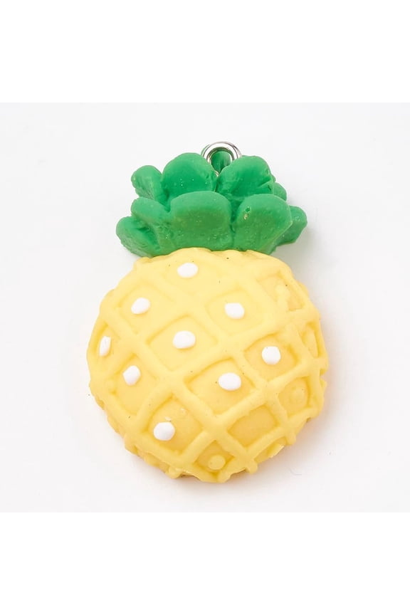 10Pcs Fruit Polymer Clay Pendants Handmade Charms with Iron Findings