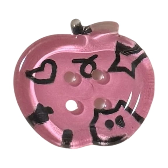 10Pcs Fruit Shape Acrylic Button 4 Hole Button 20mm Sewing Button for Art Craft Sewing Knitting Clothing Decoration