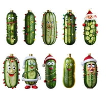 Taicans 10Pcs Funny Cucumber Christmas Tree Ornament,4.7in Multi-Functional Holiday Decor for Tree,Cars & Gifts | Easy to Hang | Symbol of Blessings | Festive Acrylic Ornament
