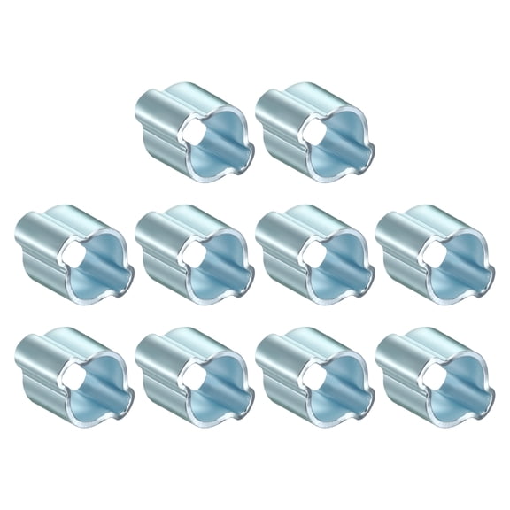 10Pcs Galvanized Steel Double Ear Hose Clamps, Adjustable 3-5mm Heavy Duty O Clip Crimp Rings, Zinc-Plated Two Ears Cinch Rings Crimp Pinch Fitting for Automotive, Tubing, Fuel