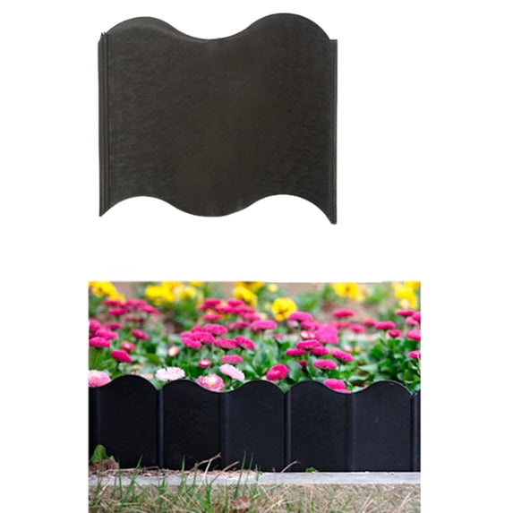 10Pcs Garden Edging, Wavy Edge Landscape Edging, Plastic Garden Border Fence, DIY Flexible Lawn Edging, Decorative Flower Bed Edging, for Yard Lawn Garden Tree Ring and Outdoor Landscaping