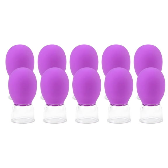 10Pcs Glass Cupping Set Facials Cupping Cups Glass Silicone Cups Vacuum Suction for Face Skin Back Arm Shoulder Muscle