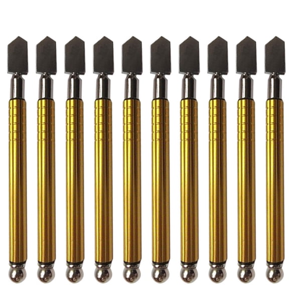 10Pcs Glass Cutter Diamond Cutter Head Steel Blade Cutting Tool Anti-Skid Handle