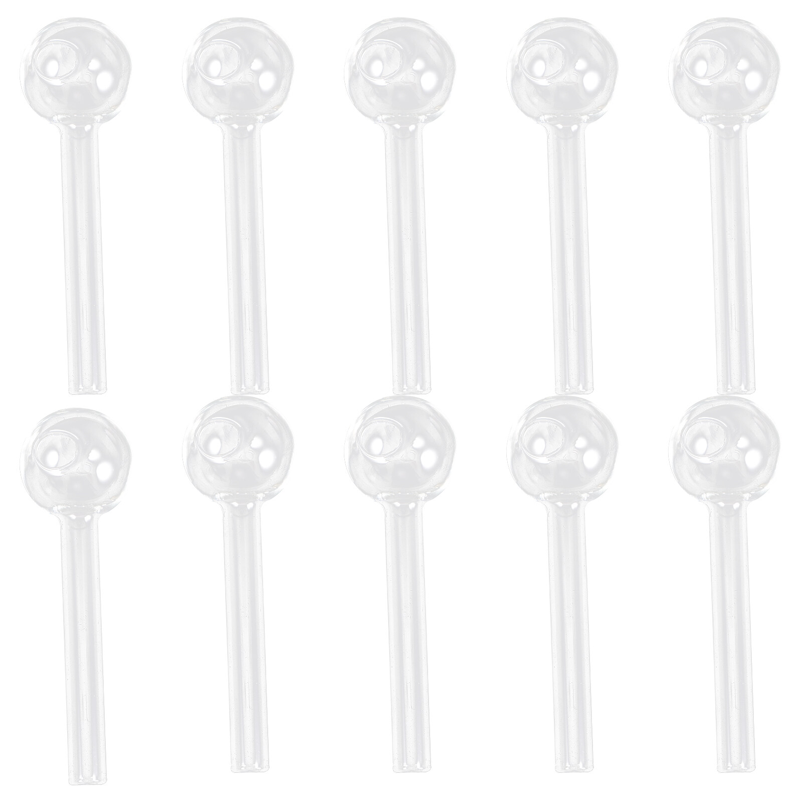 10Pcs Glass Drinking Straws Round Ends Straws Reusable Glass Straws