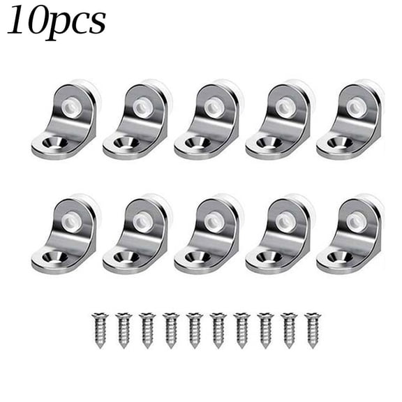 10Pcs Glass Shelf Bracket Support Right Angle Fixing Bracket with Suction Cup Base