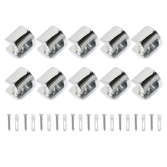 10Pcs Glass Shelf Support Clamp Bracket Adjustable Zinc Alloy Glass Clamps for Fixing Bathroom Glass Easy Installation