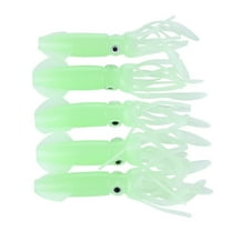 10Pcs Glow in Dark Luminous Squid Soft Fish Lure Fishing Saltwater Baits 10CM/8G