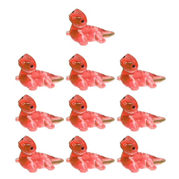 10Pcs Glowing Small Resins Lizards Figurines Animal Miniatures for Landscape
