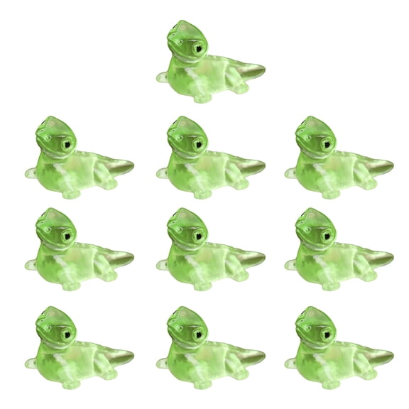 10Pcs Glowing in Dark Small Resins Lizards Figurines Lacertilian Figures Miniatures for Landscape Decorations