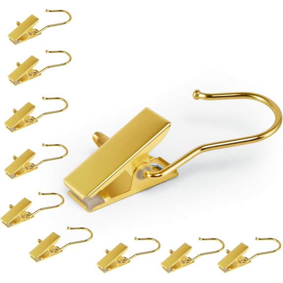 10Pcs Gold Boot Clips for Hanging, Single Clip Hangers, Laundry Hooks, Hat Clips for Hanging, Clothes Clip for Hanging Clothes, Premium Clothes Pins