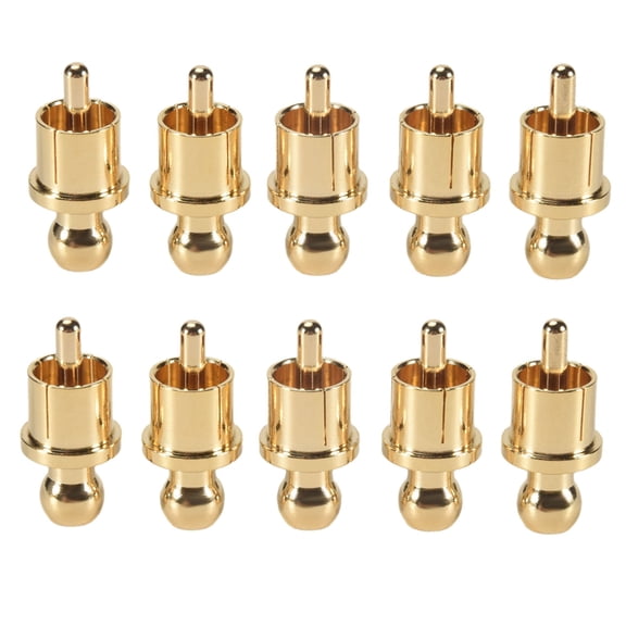 10Pcs Gold Plated Plug Cap Short-Circuit Socket, Phono Connector Shielding Jack Socket Cover Caps,10 x Gold Plated Cap Plug Short-Circuit Socket,Gold