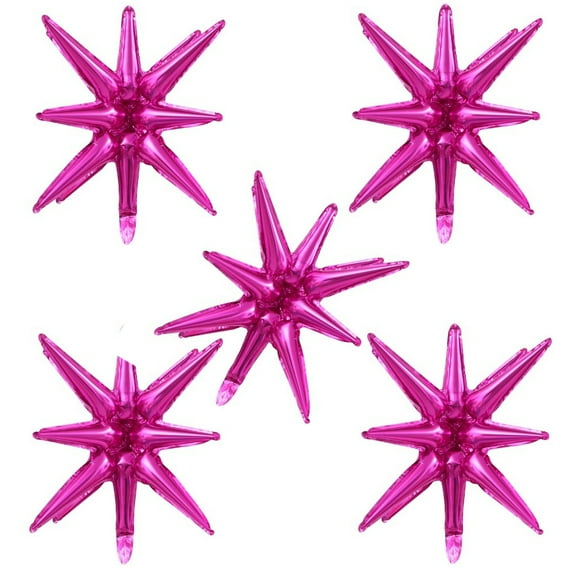 10Pcs Gold Rose Red Blue Explosion Star Balloon Starburst Cone Balloon for Birthday Anniversary Graduation Prom Party Decor 22in (Pieces of red,22inch)