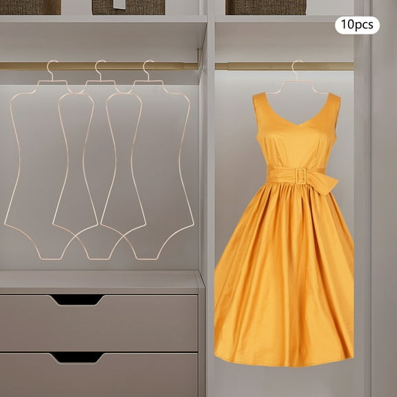 10Pcs Gold Swimsuit Hangers, Iron Body Shape Bikini Display Hanger for Bathing Suit Swimsuits Lingerie Pajamas Underwear for Home Boutique Retail Shop Closet