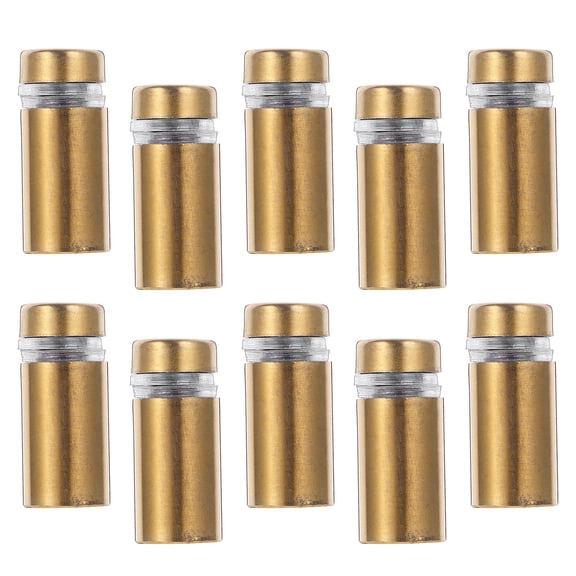10Pcs Golden Stainless Steel Standoff Screws for Wall Sign Mounting and Acrylic Frame Support