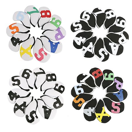 10Pcs Golf Club Iron Head Covers Protector Putter Headcover Set Neoprene