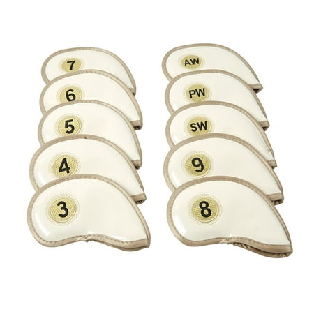 10Pcs Golf Iron Headcovers Set Portable Waterproof Exquisite with Tags Iron Covers Golf Iron Head Covers Set Protective for Golfer Equipment