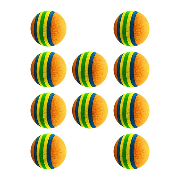 10Pcs Golf Training Balls Exercise Golf Balls for Office Home Gifts for Kids orange and colorful