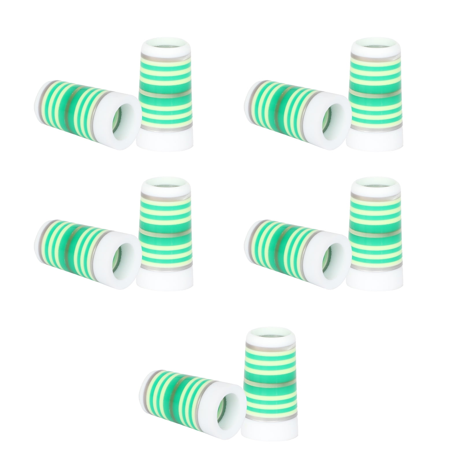 10Pcs Golfing Tapered Ferrules Fit 0.35Inch 0.37Inch Tapered and Parallel Shafts Colorful Striped Golfing Iron Ferrules