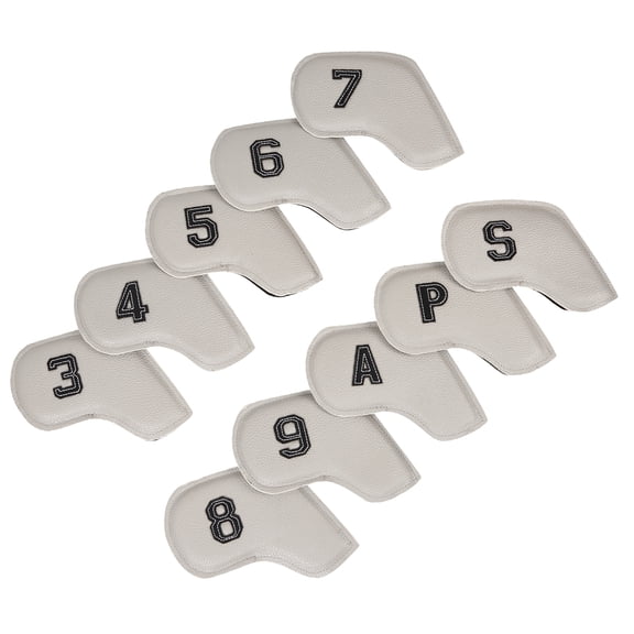 10Pcs Golfs Headcover Protective Cover PU Leather Golfs Iron Head Cover Waterproofs Golfs Club Head Cover Putter Protector