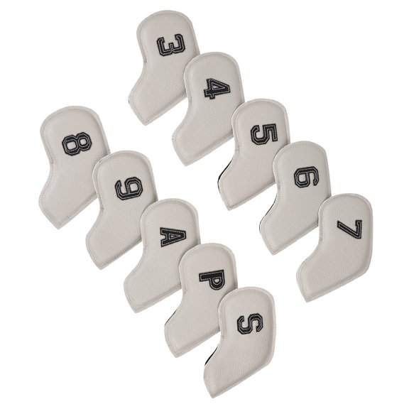 10Pcs Golfs Iron Head Cover Thick PU Leather Golfs Head Cover Replacement Headcover Protective Cover Easy to Use