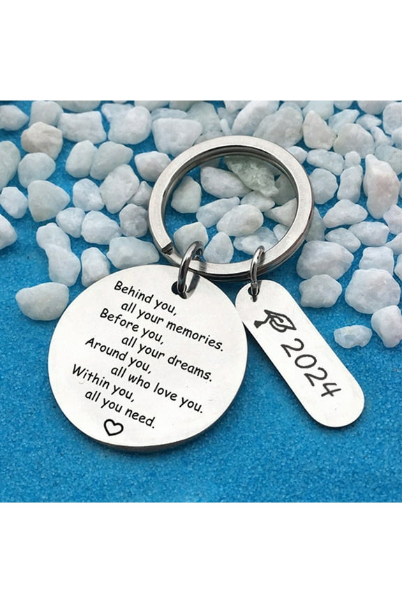 10Pcs Graduation Keychain! Usloyux Inspirational Quote Keychain for Graduation Gift, Class of 2024 Graduates, Stainless Steel Mantra Key Ring, Motivational Gift for Her Him, Students Teens