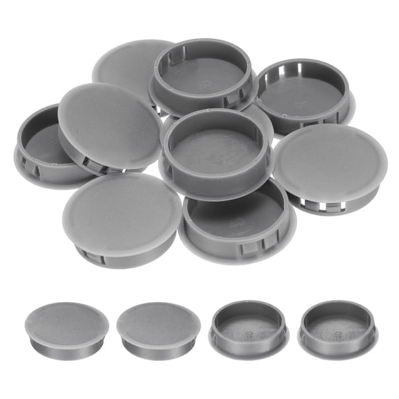 10Pcs Gray Hole Plugs, 40mm / 1.57" Plastic Snap in Locking Screw Hole Cover Flush Mount Panel Plugs for Chair / Table / Furniture Cabinet