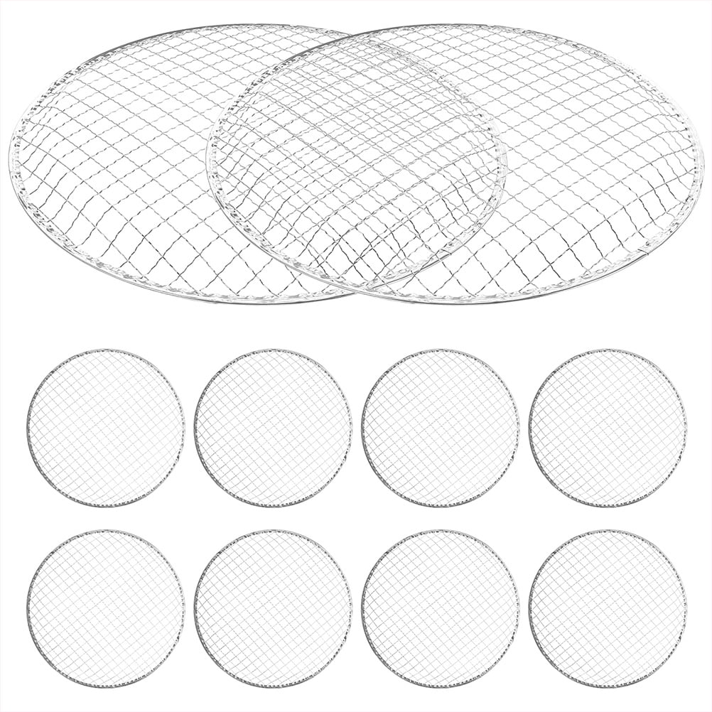 10Pcs Grill Mesh Camping Grill Net BBQ Grate Round Cooking Mat