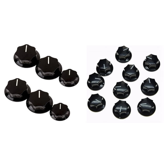 10Pcs Guitar Knobs Amplifier Amp Knob Bass Tone Volume Knobs with 6Pcs Control Knob Volume Audio Control Knobs
