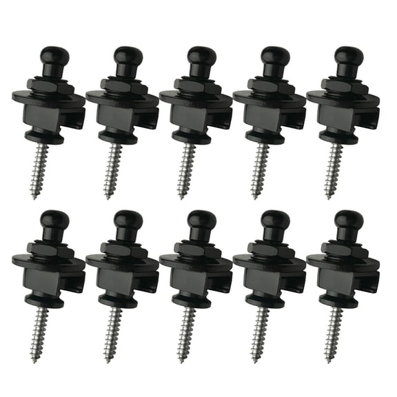 10Pcs Guitar Strap Locks Buttons End Pin Security Straplocks for Acoustics, Ukuleles, Bass, Banjos Easy to Install