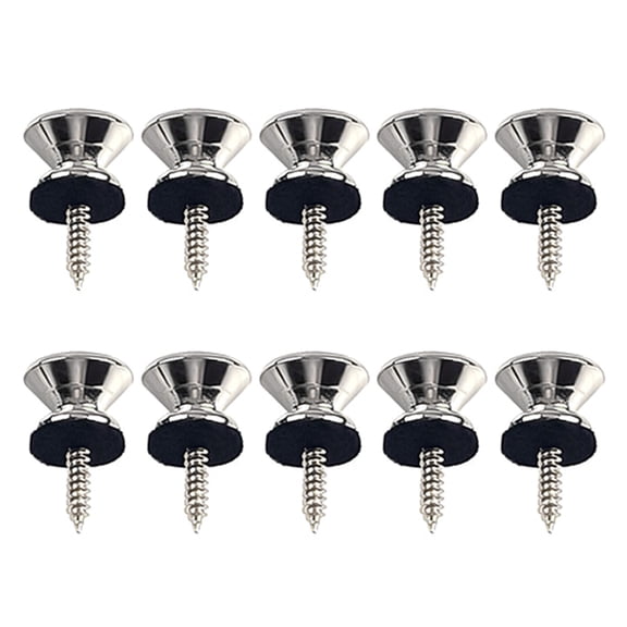 10Pcs Guitar Strap Locks Buttons with Mounting Screws and washers Metal Guitar Strap Buttons Lock Security Straplocks