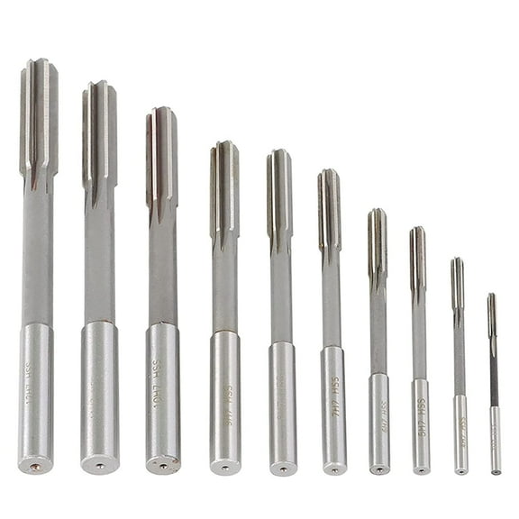 10Pcs HSS H7 Chucking Reamer Set, 3-12mm Straight Shank Chucking Machine Cutter Milling Reamer Kit for Lathe Machine