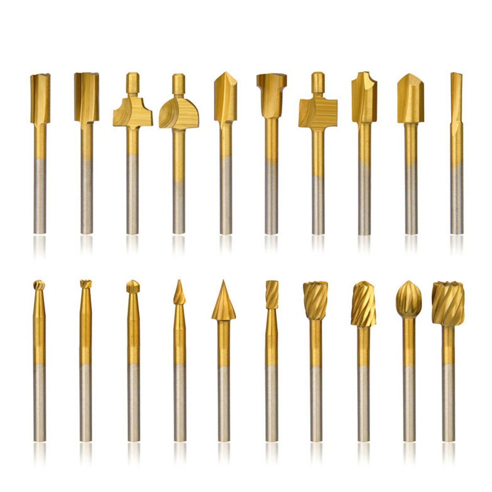 Epoxy Hand Router Bit 10Pcs HSS Router Carbide Engraving Bits & 10Pcs Router Bit 1/8