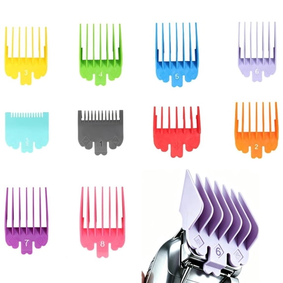 10Pcs Hair Clipper Guards Set Cutting Guides Combs Compatible with Most Size Clippers(1/16in to 1in )