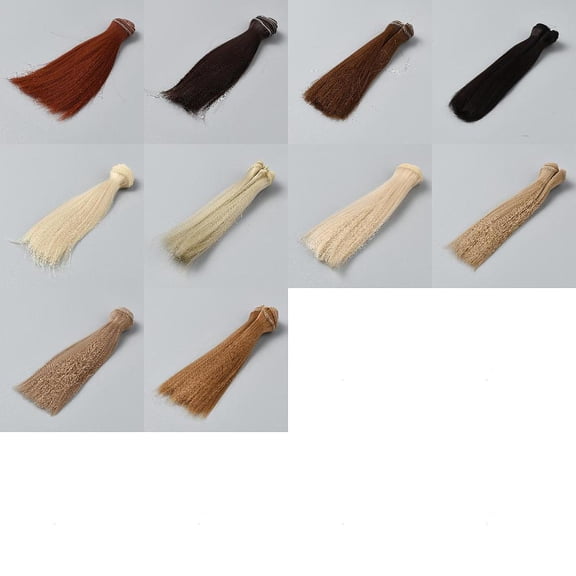 10Pcs Hair Wefts 100x15.5cm Wig 10 Colors Straight Hair High Temperature Fiber Hair Extensions Making Arts Supplies
