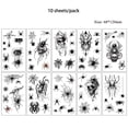 thumbnail image 1 of 10Pcs Halloween Fake For Women Men Disposable Waterproof Spider Temporary For Halloween Body Makeup Sticker, 1 of 10