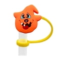 thumbnail image 1 of 10Pcs Halloween Pumpkin Silicone Straw Toppers, Reusable Straw Covers with Cute Face Designs, Dustproof Drink Accessories for Tumblers Cups, Party Favors Decorations, 1 of 8