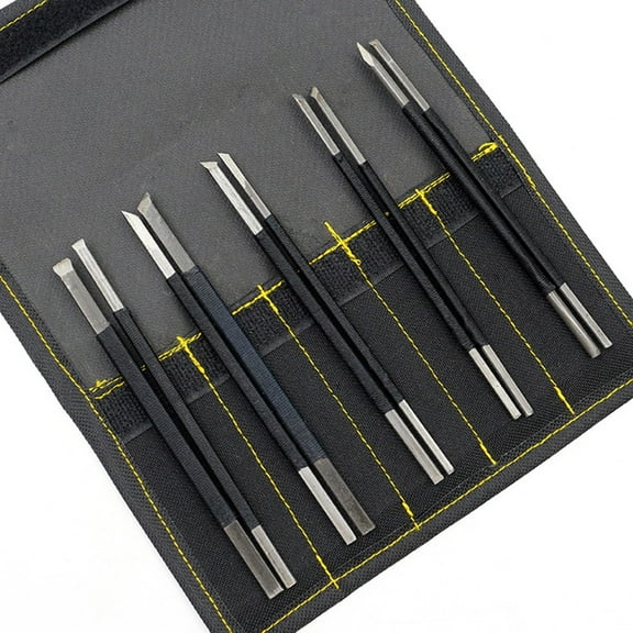 10Pcs Hand Carving Wood Seal Carved Stone Lettering Art Craft Graver Tool Kit With Storage Bag For Home Diy Tools