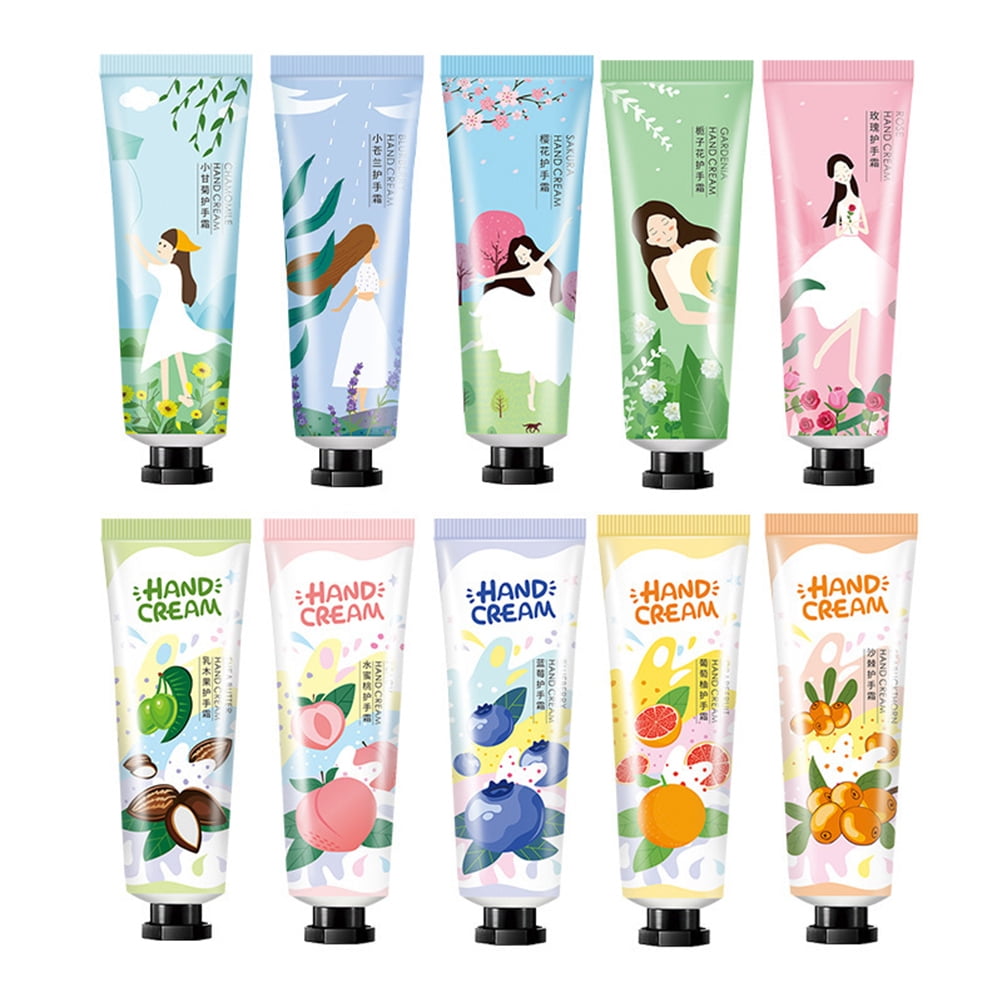 10Pcs Hand Cream Set Mini Hand Creams Flower Scented Hand Cream
