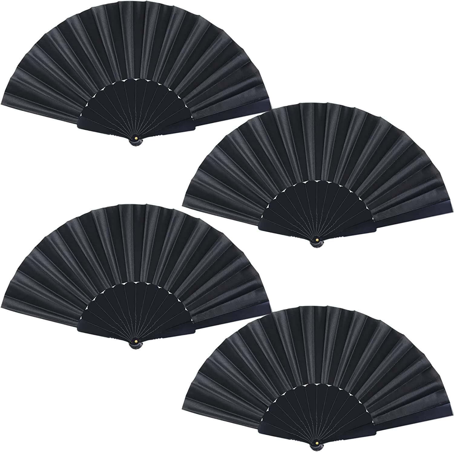 10Pcs Handheld Folding Fans, Chinese Fan, Oriental Cloth, Fabric Fan ...