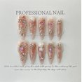 thumbnail image 1 of 10Pcs Handmade Press on Nails Long Ballet Blue Fake Nails with 3D Ocean Moon Rhinestone Design False Nails Full Cover Nail Tips, 1 of 6