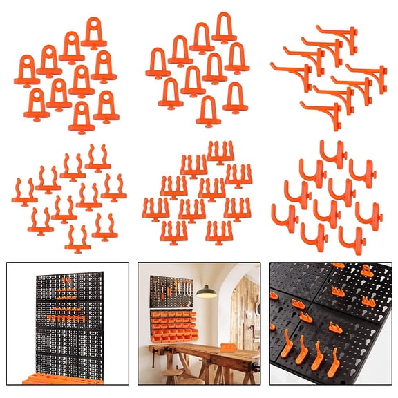 10Pcs Hanging Board Hole Hook Garage Organizer Wall-Mounted Storage Rack Repair F